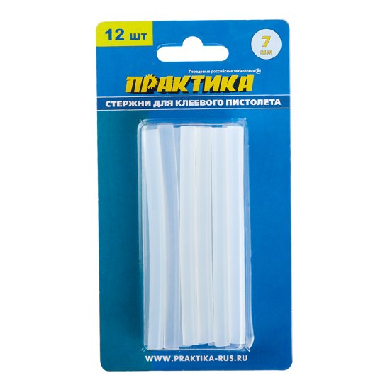 Стержни клеевые Практика 7х100 мм прозрачные 64 г (12 шт.)