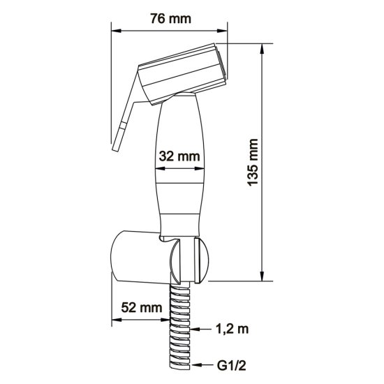 Душ гигиенический Swedbe Calypso со шлангом 1500 мм с держателем хром (5023)