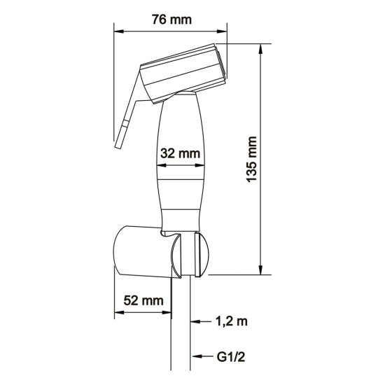 Душ гигиенический Swedbe Calypso со шлангом 1500 мм с держателем черная матовая (5023B)