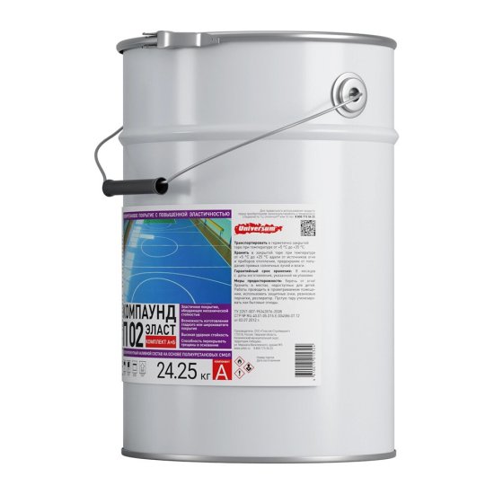 Пол полиуретановый Universum П 02 Эласт двухкомпонентный серый 24,25 кг + 3,75 кг