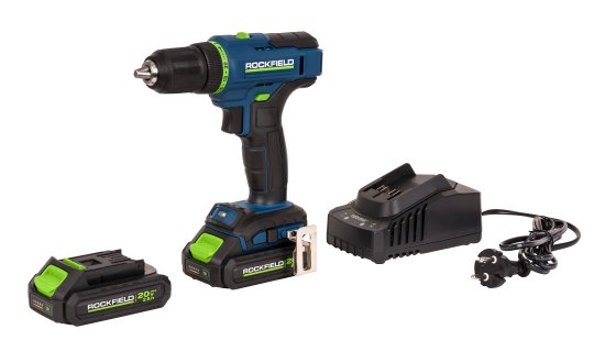 Дрель-шуруповерт аккумуляторная Rockfield RF2002K, 20 В Li-ion 2x2 Ач