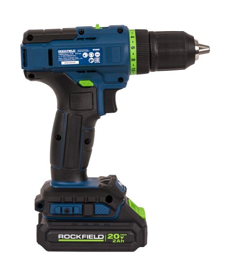 Дрель-шуруповерт аккумуляторная Rockfield RF2002K, 20 В Li-ion 2x2 Ач