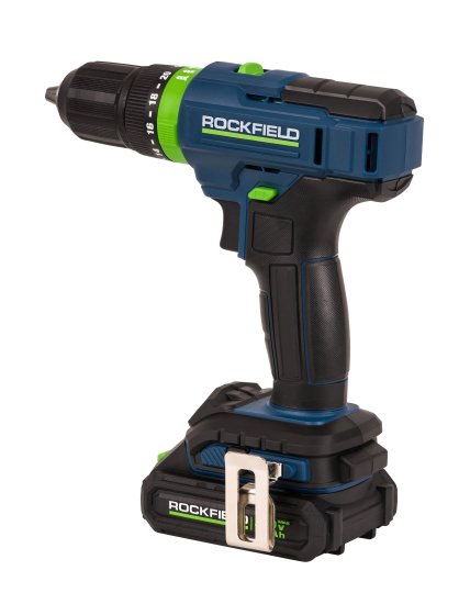 Дрель-шуруповерт аккумуляторная ударная Rockfield RF2052K, 20 В Li-ion 2x2 Ач