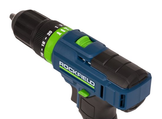 Дрель-шуруповерт аккумуляторная ударная Rockfield RF2052K, 20 В Li-ion 2x2 Ач