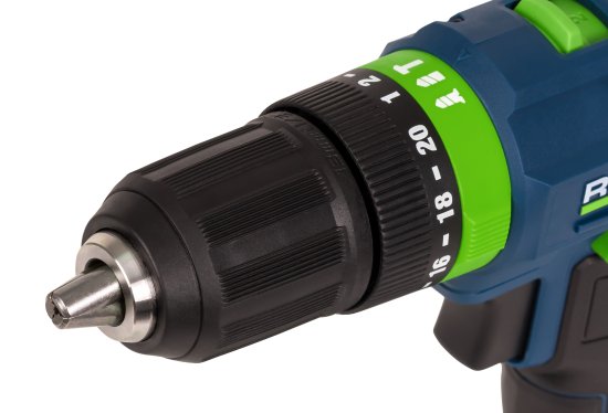 Дрель-шуруповерт аккумуляторная ударная Rockfield RF2052K, 20 В Li-ion 2x2 Ач