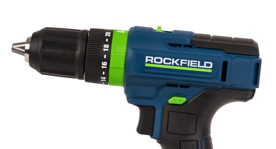 Дрель-шуруповерт аккумуляторная ударная Rockfield RF2052K, 20 В Li-ion 2x2 Ач
