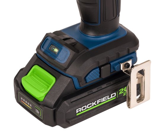 Дрель-шуруповерт аккумуляторная ударная Rockfield RF2052K, 20 В Li-ion 2x2 Ач