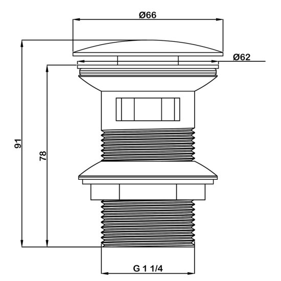 Донный клапан Swedbe клик-клак 1 1/4 черный матовый (0004)