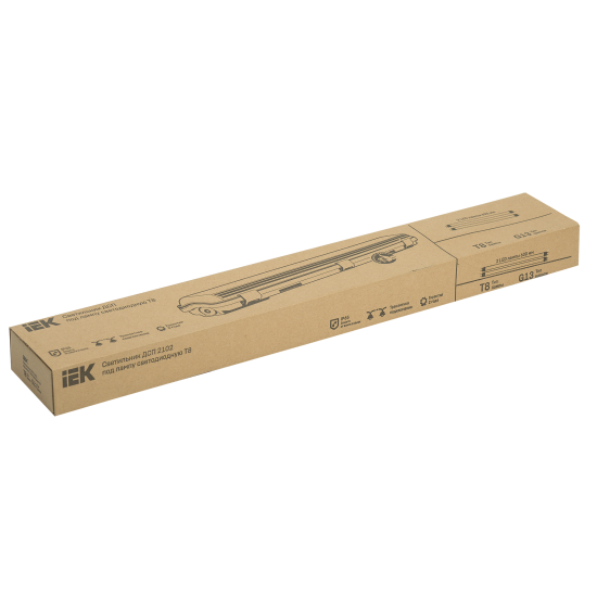 Светильник линейный влагостойкий IEK ДСП 2102 600 мм 2xG13(T8), под светодиодную лампу