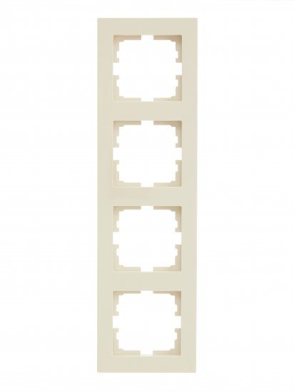 Рамка для розеток и выключателей Lezard Vesna 4 поста цвет кремовый