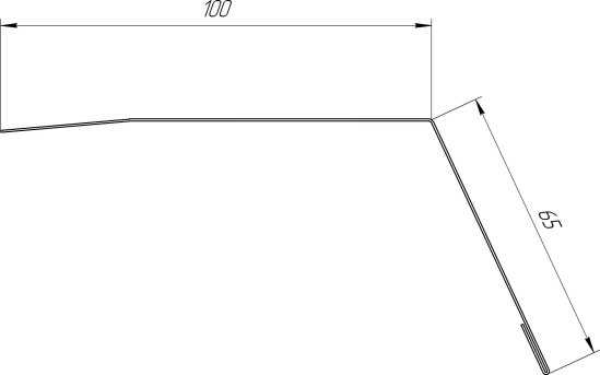 Планка карнизная 100x65 мм 2 м 0.4 мм RAL 7024 графит