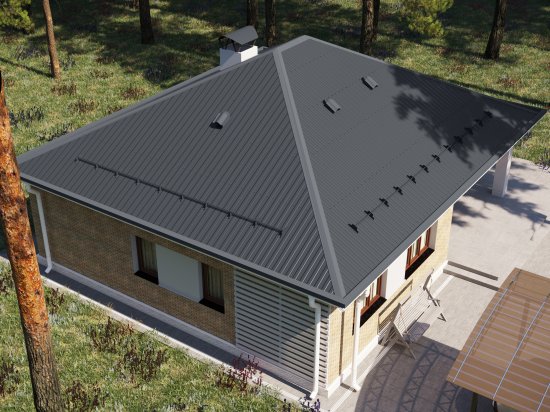 Планка карнизная 100x65 мм 2 м 0.4 мм RAL 7024 графит