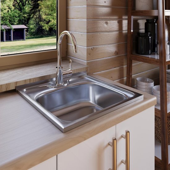 Мойка для кухни Ukinox Nord 50х50х13 см накладная сталь (Nr 500х500 0,4)