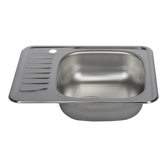 Мойка для кухни Ukinox Nord 58х48х16 см врезная с крылом сталь (Nr 580х480 (0,6) R, G)