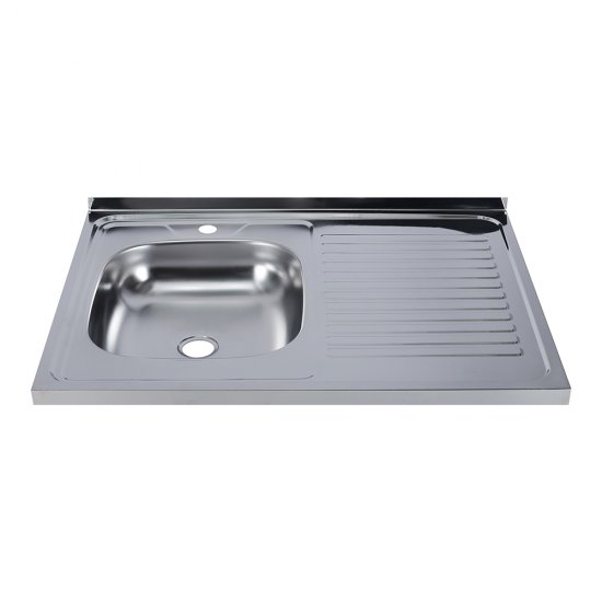 Мойка для кухни Ukinox Nord 80х60х13 см накладная с крылом сталь (Nr 800х600 0,4 L)