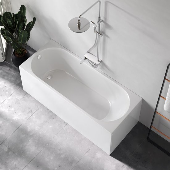 Ванна AM.PM Moxie W9MA-170-070W-A2ROFL с каркасом и сифоном акриловая 170x70 см