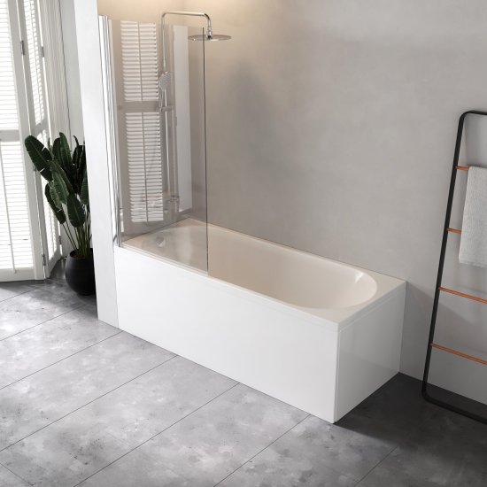 Ванна AM.PM Moxie W9MA-170-070W-A2ROFL с каркасом и сифоном акриловая 170x70 см