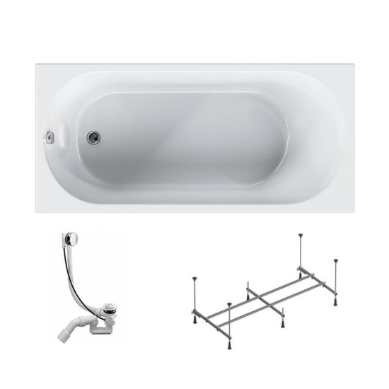 Ванна AM.PM Moxie W9MA-150-070W-A2ROFL акриловая 150x70 см каркас и сифон в комплекте