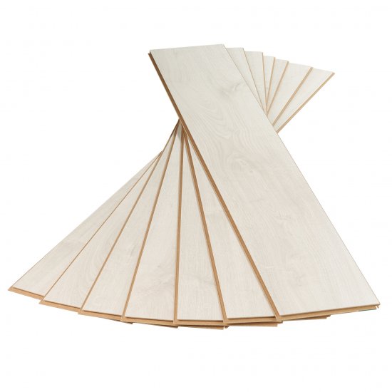 Ламинат 32 класс Quick-Step Creo Plus дуб вирджиния белый 1,596 кв.м 8 мм с фаской влагостойкий