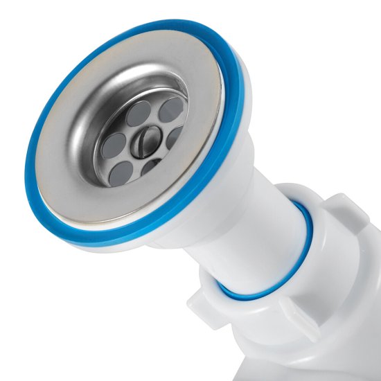 Сифон для раковины АНИ пласт 1 1/4х40 мм с выпуском 40/50 мм с соединением 40/50 мм белый (C2015)