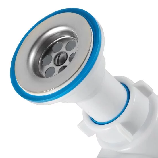 Сифон для раковины АНИ пласт 1 1/4х40 мм с выпуском 40/50 мм с соединением 40/50 мм белый (C2015)