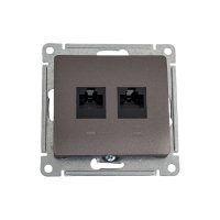 Двойной механизм компьютерной розетки Systeme Electric Glossa