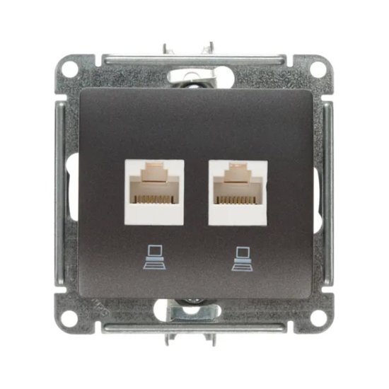 Двойной механизм компьютерной розетки Systeme Electric Glossa