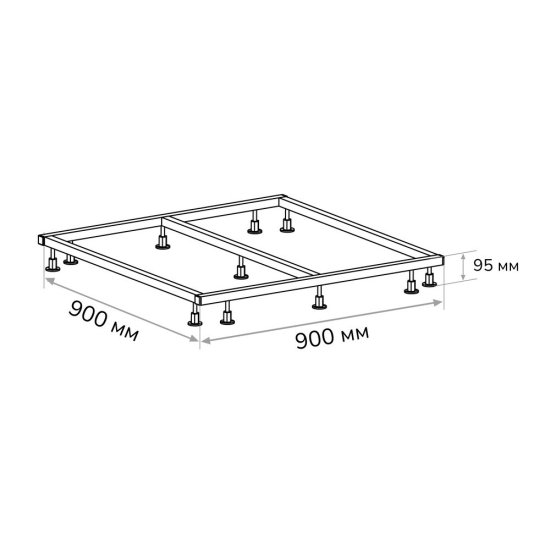 Каркас для поддона Ulitka Volna/Flow металл 90х90х9,5 см квадрат (74104291)