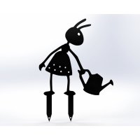 Садовая металлическая фигурка ООО Металекс Муравей Модель 6 черный