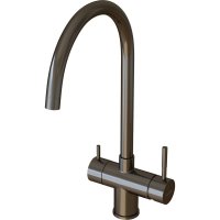 Смеситель для кухни MIXLINE 35k MLSS-0326BL трубчатый излив, подкл.к фильтру, черный графит