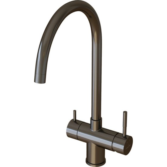 Смеситель для кухни MIXLINE 35k MLSS-0326BL трубчатый излив, подкл.к фильтру, черный графит