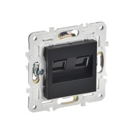 Компьютерная розетка IEK SKANDY двойная RJ45 кат.5E SK-K03Bl черный