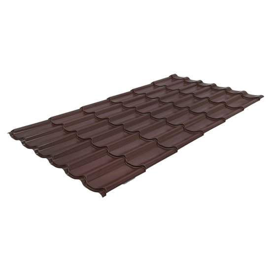 Металлочерепица 0.5 мм ГОСТ 2250x1180 мм RAL 8017 коричневый
