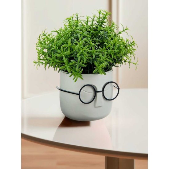 Кашпо IDEA Стив D115 мм, 0.65л, со вставкой белый ротанг М 3079 белый