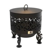 Комплект: костровая чаша с крышкой пламегасителем FIRE-HOUSE ажурная диаметр 80 см коническое дно