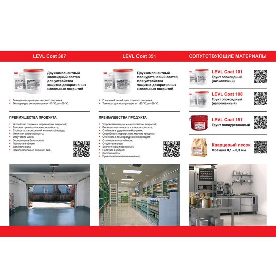 Пол полиуретановый Levl Coat 351 двухкомпонентный серый RAL 7038 8,5 кг + 1,5 кг