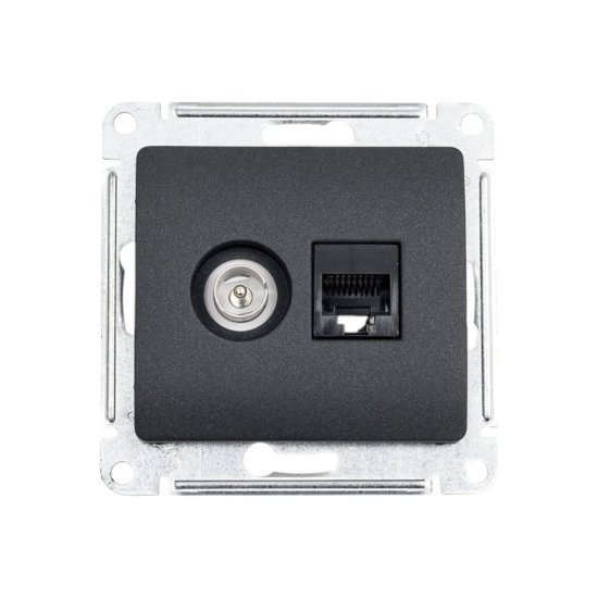 Двойная тв компьютерная розетка Systeme Electric Glossa