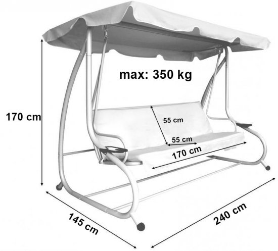 Качели садовые GreenGard София 2 3-х местные до 350 кг зеленый