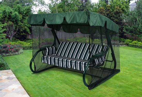 Качели садовые GreenGard София 2 3-х местные до 350 кг зеленый