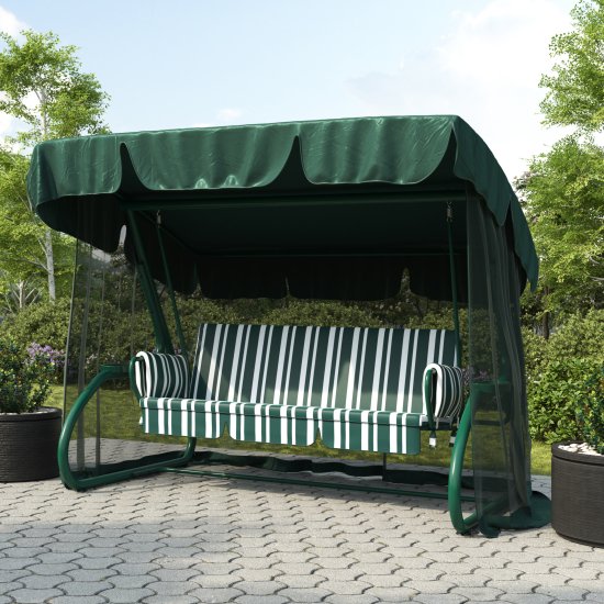 Качели садовые GreenGard София 2 3-х местные до 350 кг зеленый