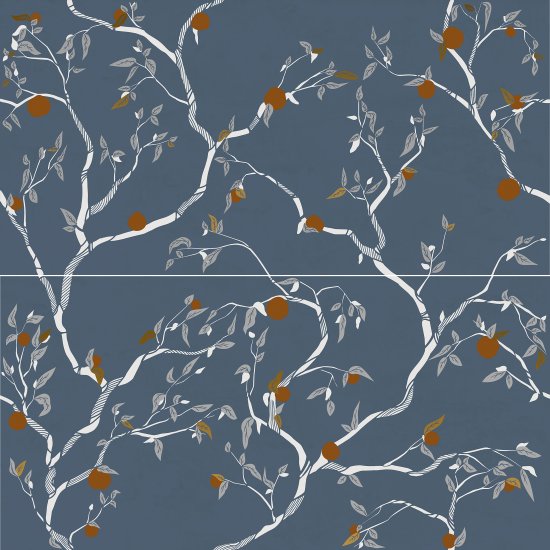 Панно настенное LB Ceramics Моррис 60x60.3 см глазурованный керамогранит матовый цвет синий комплект