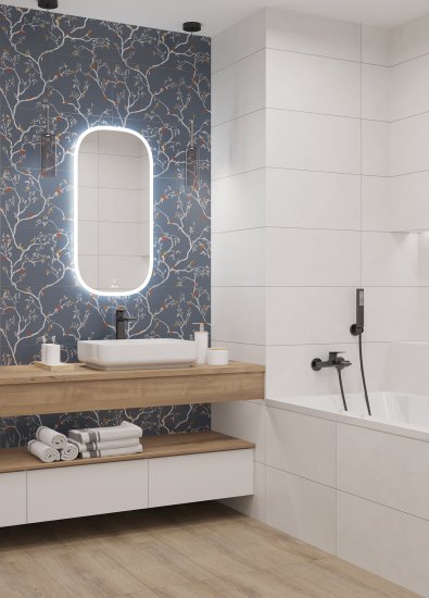 Панно настенное LB Ceramics Моррис 60x60.3 см глазурованный керамогранит матовый цвет синий комплект