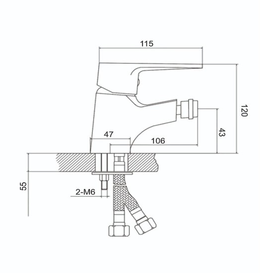 Смеситель для биде Boou B82 хром (B8282-6)