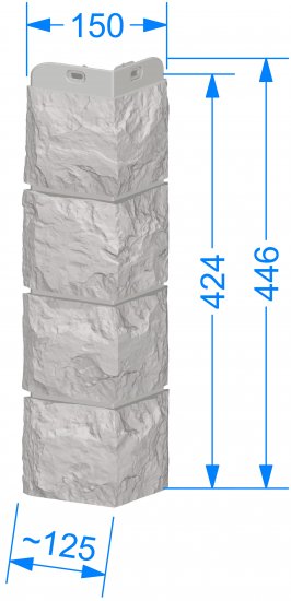 Угол наружный под камень Döcke цвет кокос