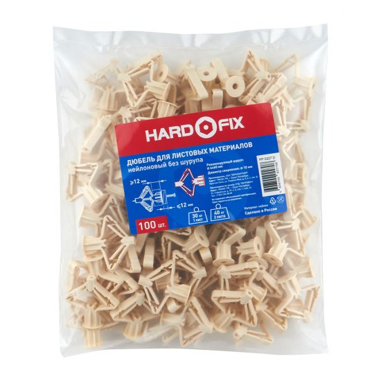 Дюбель для листовых материалов Hard-Fix PLA 4x60 мм нейлон (100 шт.)