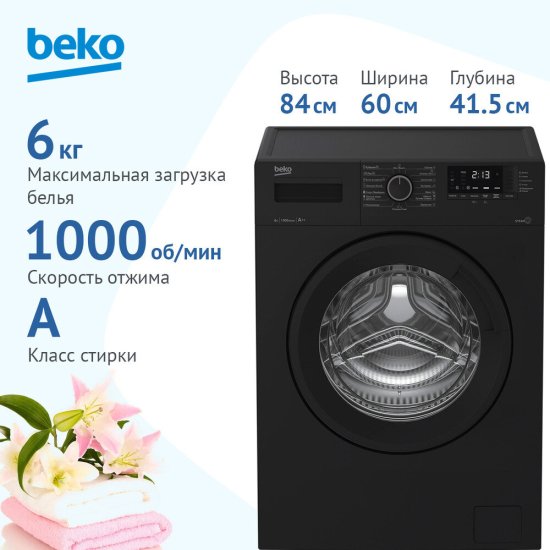 Стиральная машина Beko WSRE6512ZAA антрацит