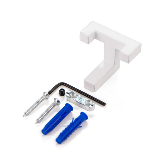 Крючок Г-образный Con 20x42 мм сталь цвет белый