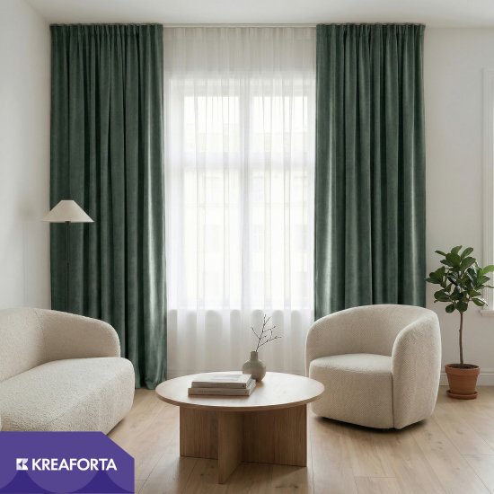 Штора на ленте со скрытыми петлями KREAFORTA Рим 200x310 см цвет тайга