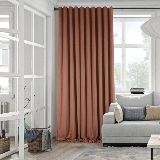 Штора на ленте со скрытыми петлями KREAFORTA Рим 200x310 см цвет терракот