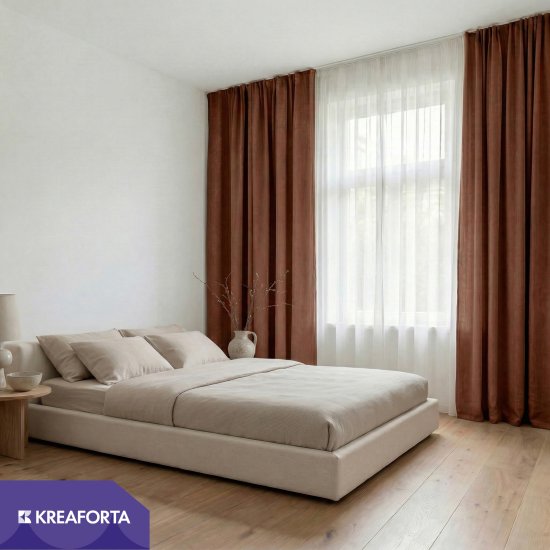Штора на ленте со скрытыми петлями KREAFORTA Рим 200x310 см цвет терракот